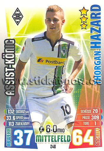 Match Attax 15/16 - Thorgan HAZARD - Bor. M'gladbach - Nr. 248