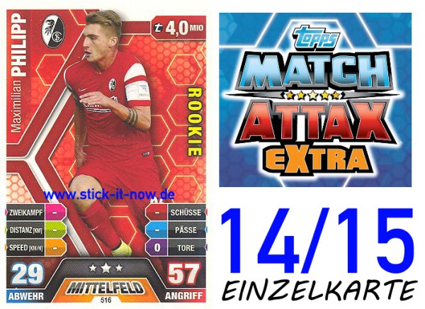 Match Attax 14/15 EXTRA - Maximilian PHILIPP - SC Freiburg - Nr. 516 (ROOKIE)