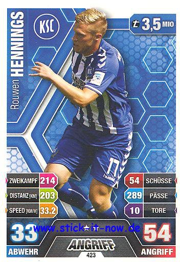 Match Attax 14/15 - Rouwen HENNINGS - Karlsruher SC - Nr. 423