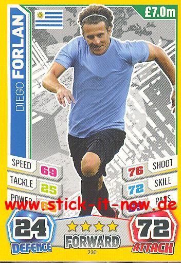 Match Attax "World Stars WM 2014" - DIEGO FORLAN - Nr. 230