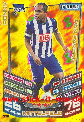 Match Attax 13/14 EXTRA - Fan Favoriten - RONNY - Nr. 538