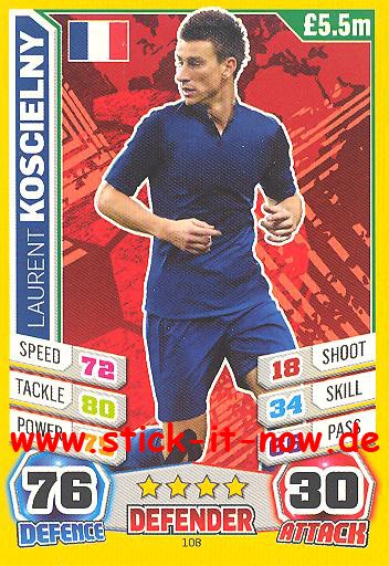 Match Attax "World Stars WM 2014" - LAURENT KOSCIELNY - Nr. 108