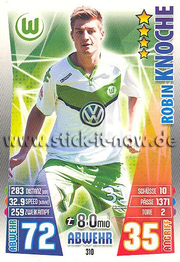 Match Attax 15/16 - Robin KNOCHE - VfL Wolfsburg - Nr. 310