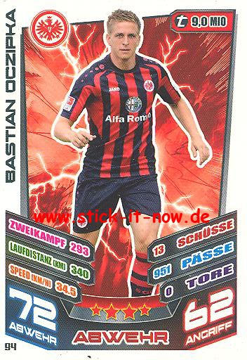 Match Attax 13/14 - Ein. Frankfurt - Bastian Oczipka - Nr. 94