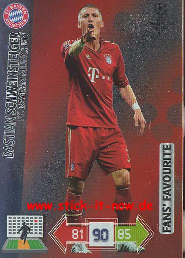 Panini Adrenalyn XL CL 12/13 - FC Bayern München - Bastian Schweinsteiger - FANS FAVOURITES