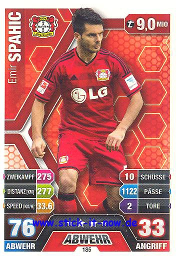 Match Attax 14/15 - Emir SPAHIC - Bayer Leverkusen - Nr. 185