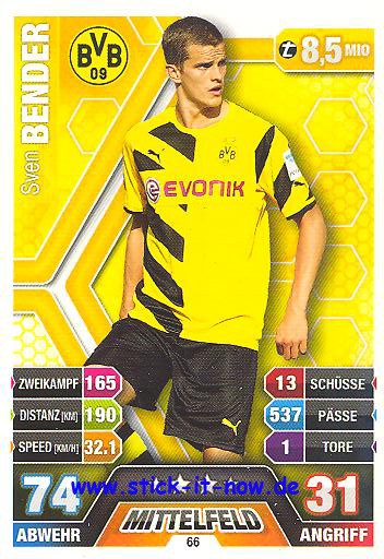 Match Attax 14/15 - Sven BENDER - Bor. Dortmund - Nr. 66