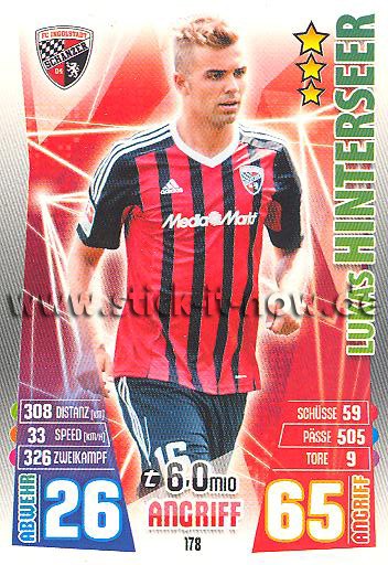 Match Attax 15/16 - Lukas HINTERSEER - FC Ingolstadt 04 - Nr. 178