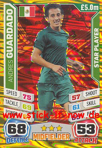 Match Attax "World Stars WM 2014" - ANDRES GUARDADO - Star-Player - Nr. 167
