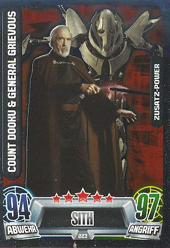 Force Attax Movie Collection - Serie 2 - Zusatz-Power - Count Dooku & General Grievous - Nr 223