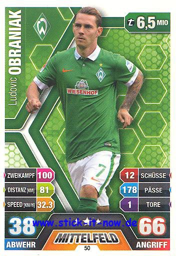 Match Attax 14/15 - Ludovic OBRANIAK - Werder Bremen - Nr. 50