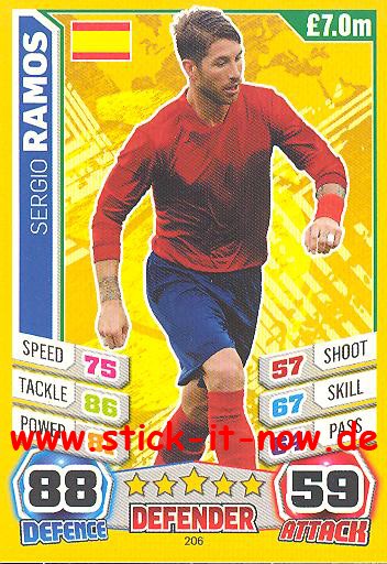 Match Attax "World Stars WM 2014" - SERGIO RAMOS - Nr. 206
