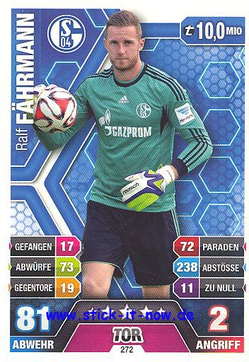 Match Attax 14/15 - Ralf FÄHRMANN - FC Schalke 04 - Nr. 272