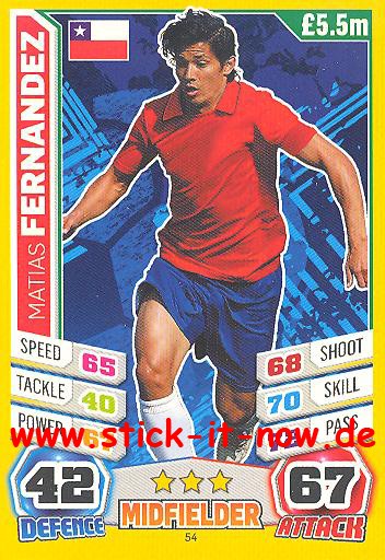 Match Attax "World Stars WM 2014" - MATIAS FERNANDEZ - Nr. 54