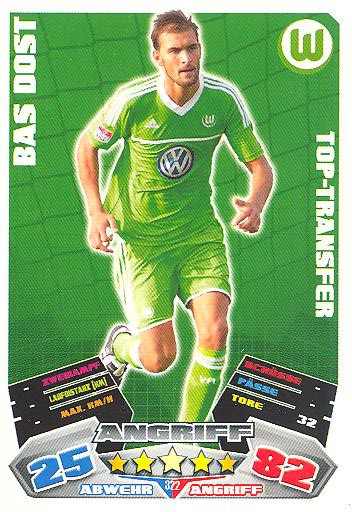 Match Attax 12/13 - Bas Dost - VfL Wolfsburg - Nr. 322