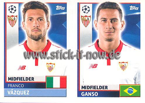 Topps Champions League Sticker 16/17 - Nr. SEV 14 + 15