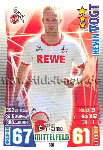 Match Attax 15/16 - Kevin VOGT - 1. FC Köln - Nr. 188