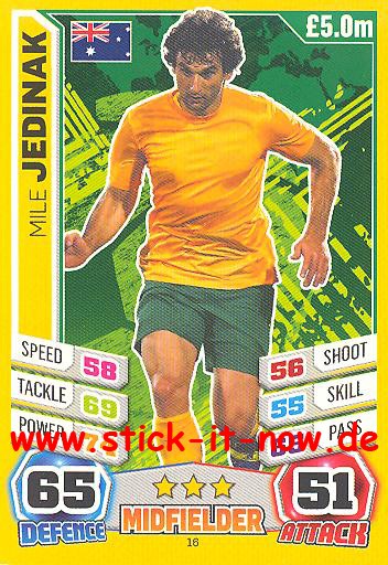 Match Attax "World Stars WM 2014" - MILE JEDINAK - Nr. 16