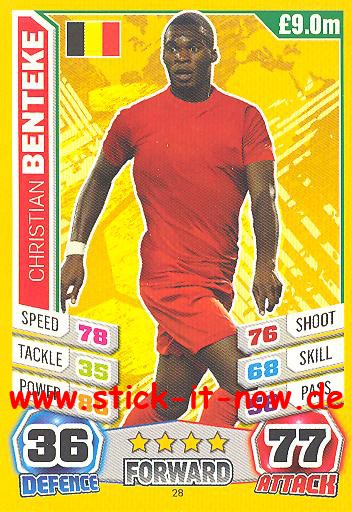 Match Attax "World Stars WM 2014" - CHRISTIAN BENTEKE - Nr. 28