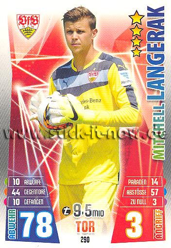 Match Attax 15/16 - Mitchell LANGERAK - VfB Stuttgart - Nr. 290