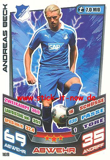 Match Attax 13/14 - TSG 1899 Hoffenheim - Andreas Beck - Nr. 169