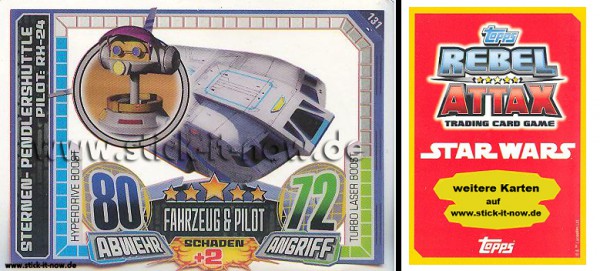 Rebel Attax - Serie 1 (2015) - STERNEN-PENDLERSHUTTLE / RX-24 - Nr. 131 ( Super-Boost )