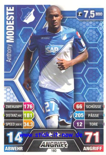 Match Attax 14/15 - Anthony MODESTE - TSG Hoffenheim - Nr. 160