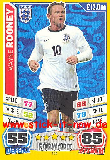 Match Attax "World Stars WM 2014" - WAYNE ROONEY - Nr. 103