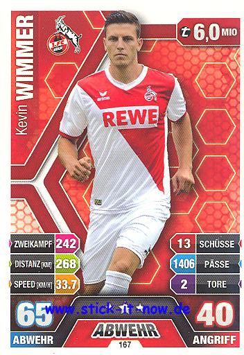 Match Attax 14/15 - Kevin WIMMER - 1. FC Köln - Nr. 167