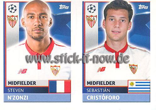 Topps Champions League Sticker 16/17 - Nr. SEV 10 + 11