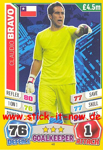 Match Attax "World Stars WM 2014" - CLAUDIO BRAVO - Nr. 48