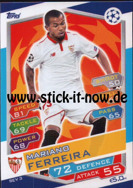 Match Attax Champions League 16/17 - Nr. SEV 3