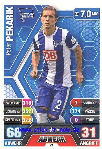 Match Attax 14/15 - Peter PEKARIK - Hertha BSC - Nr. 21