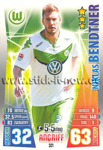 Match Attax 15/16 - Niklas BENDTNER - VfL Wolfsburg - Nr. 321