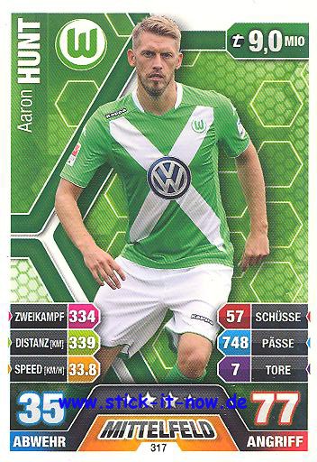 Match Attax 14/15 - Aaron HUNT - VfL Wolfsburg - Nr. 317