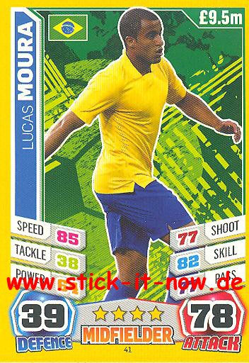 Match Attax "World Stars WM 2014" - LUCAS MOURA - Nr. 41