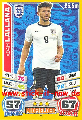 Match Attax "World Stars WM 2014" - ADAM LALLANA - Nr. 87
