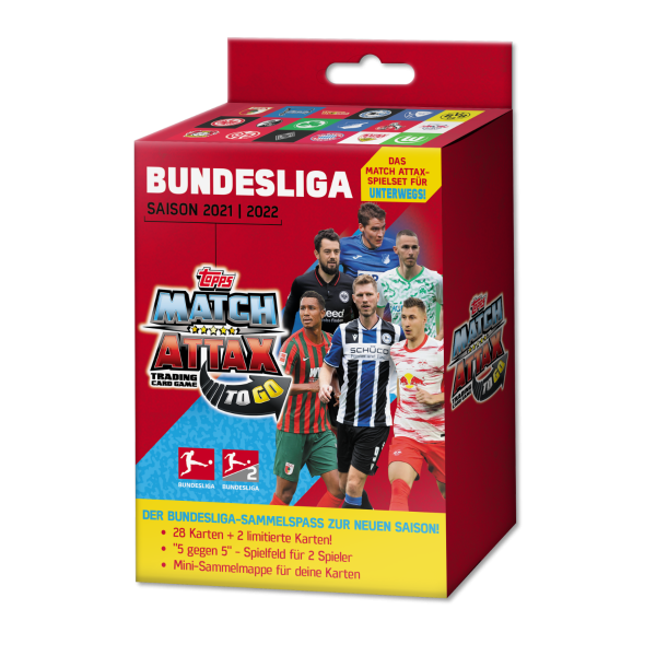 Topps Match Attax Bundesliga 2021/22 - TO-GO BOX ( 28 Karten + 2 Limitierte Karten )