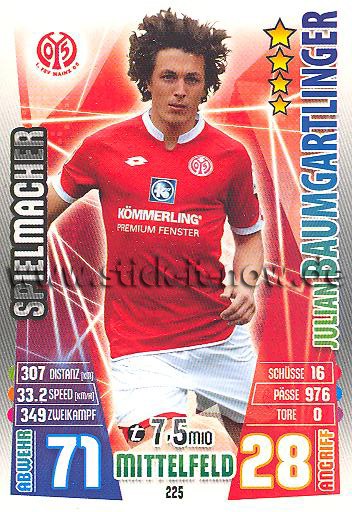 Match Attax 15/16 - Julian BAUMGARTLINGER - FSV Mainz 05 - Nr. 225