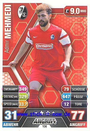 Match Attax 14/15 - Admir MEHMEDI - SC Freiburg - Nr. 106