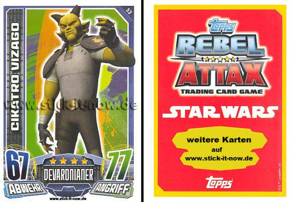 Rebel Attax - Serie 1 (2015) - CIKATRO VIZAGO - Nr. 53