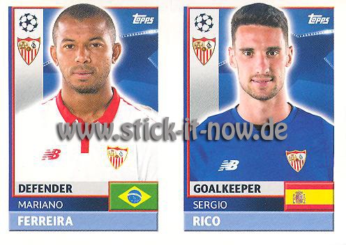 Topps Champions League Sticker 16/17 - Nr. SEV 4 + 5