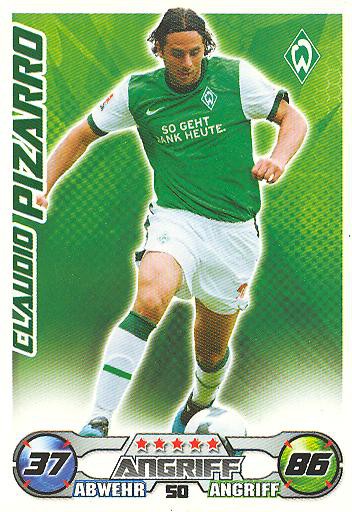 Match Attax 09/10 - CLAUDIO PIZARRO - SV Werder Bremen - Nr. 50