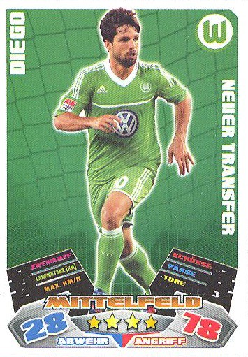 Match Attax 12/13 - Neuer Transfer - Diego - VfL Wolfsburg