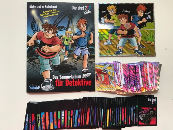 Die drei ??? Kids "Sticker" (2020) - komplettsatz (alle Sticker/Karten + Album)