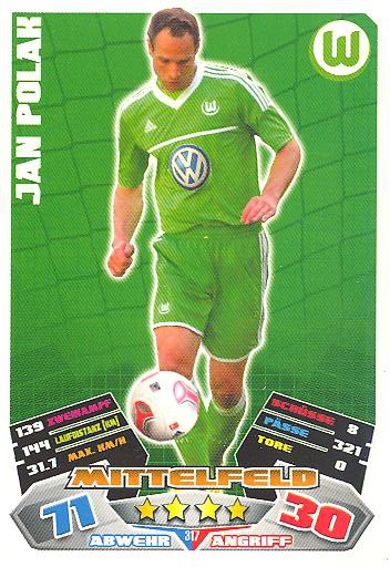 Match Attax 12/13 - Jan Polak - VfL Wolfsburg - Nr. 317