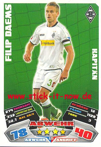 Match Attax 12/13 EXTRA - Filip Daems - Bor. M'gladbach - KAPITÄN - Nr. 445