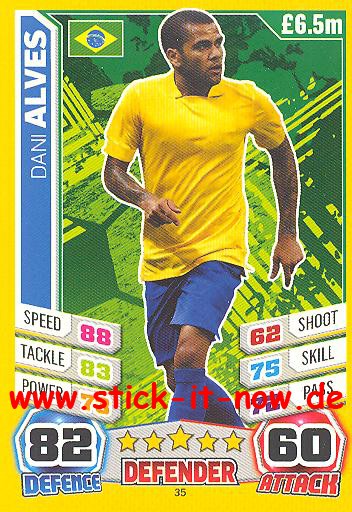 Match Attax "World Stars WM 2014" - DANI ALVES - Nr. 35