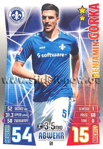 Match Attax 15/16 - Benjamin GORKA - SV Darmstadt 98 - Nr. 59