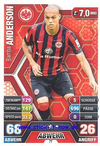 Match Attax 14/15 - Bamba ANDERSON - Ein. Frankfurt - Nr. 77